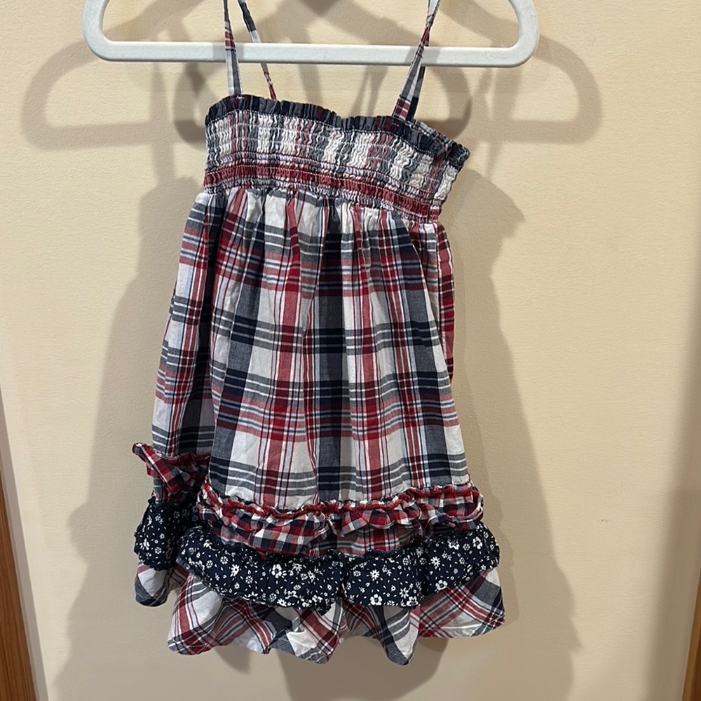 Plaid Sleeveless Dress with Ruffle Hem